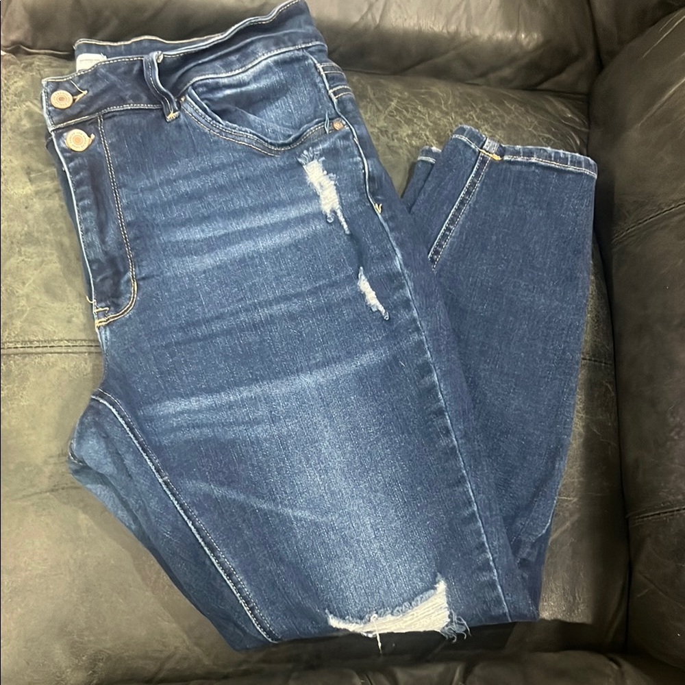 Kancan skinny Women's Distressed Blue Jeans